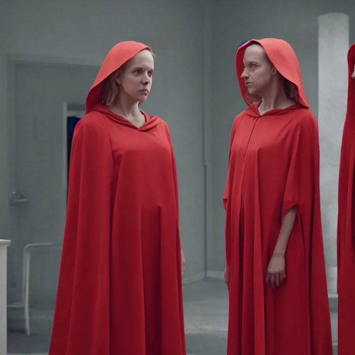 Image similar to handmaids tale, by charlie kaufman, 8 k, medium - format print