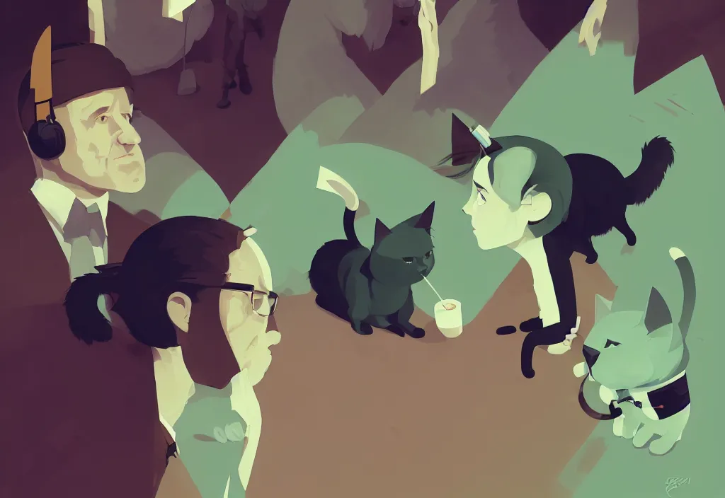 Image similar to joe biden and emma watson with cat ears, epic debates, presidental elections candidates, cnn, fox news, fantasy, by atey ghailan, by greg rutkowski, by greg tocchini, by james gilleard, by joe gb fenton, dynamic lighting, gradient light green, brown, blonde cream, salad and white colors in scheme, grunge aesthetic