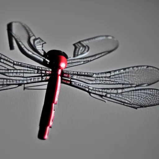 Image similar to dslr photo still of a diagram of a mechanical dragonfly in kanji, 8 5 mm, f 1. 8,