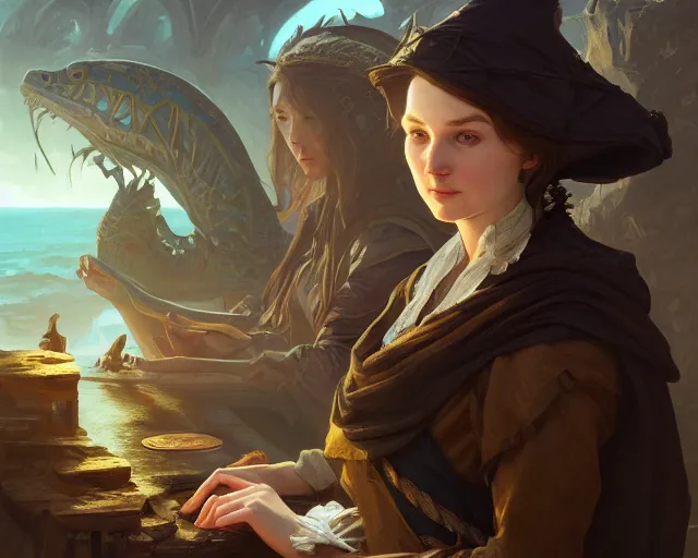 Prompt: photography of mary anning, deep focus, d & d, fantasy, intricate, elegant, highly detailed, digital painting, artstation, concept art, matte, sharp focus, illustration, hearthstone, art by artgerm and greg rutkowski and alphonse mucha