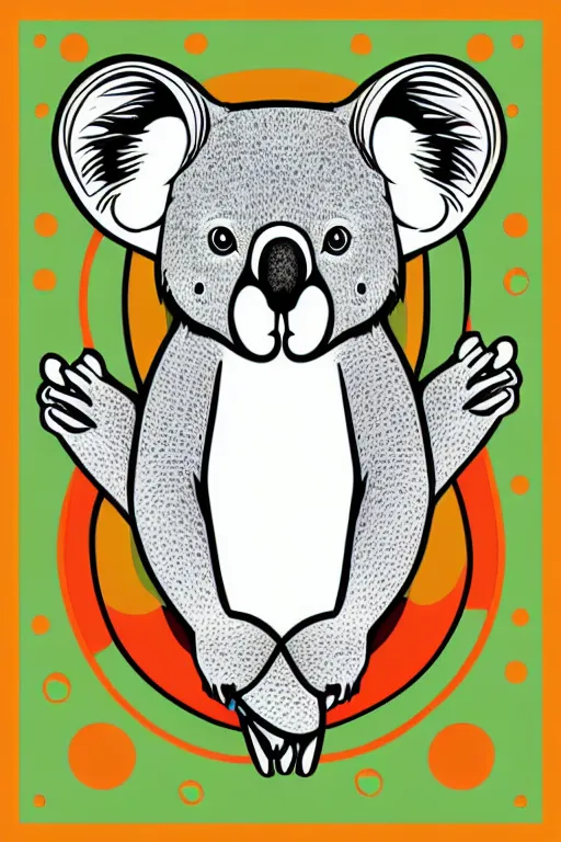 Image similar to minimalist boho style art of a colorful koala, illustration, vector art