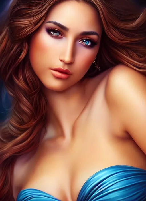 Image similar to a gorgeous greek female photo, professionally retouched, cool colors, soft lighting, realistic, smooth face, full body shot, torso, dress, perfect eyes, sharp focus on eyes, 8 k, high definition, insanely detailed, intricate, elegant, art by artgerm and j scott campbell