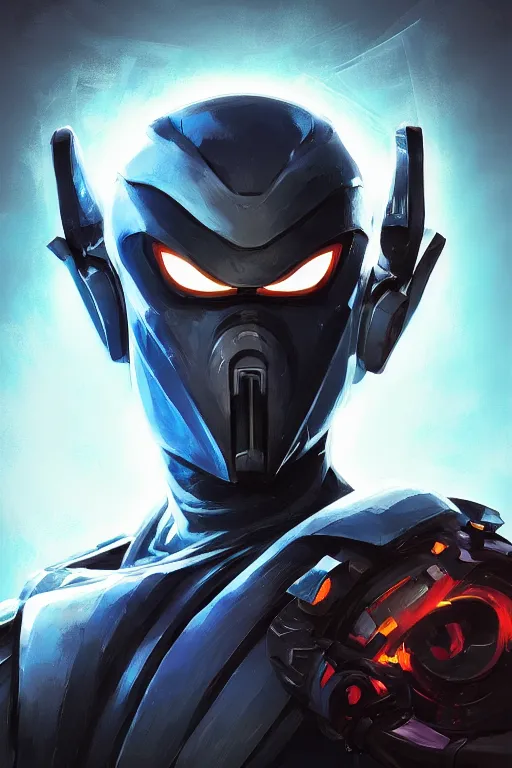 Image similar to epic mask helmet robot ninja portrait stylized as fornite style game design fanart by concept artist gervasio canda, behance hd by jesper ejsing, by rhads, makoto shinkai and lois van baarle, ilya kuvshinov, rossdraws global illumination radiating a glowing aura global illumination ray tracing hdr render in unreal engine 5