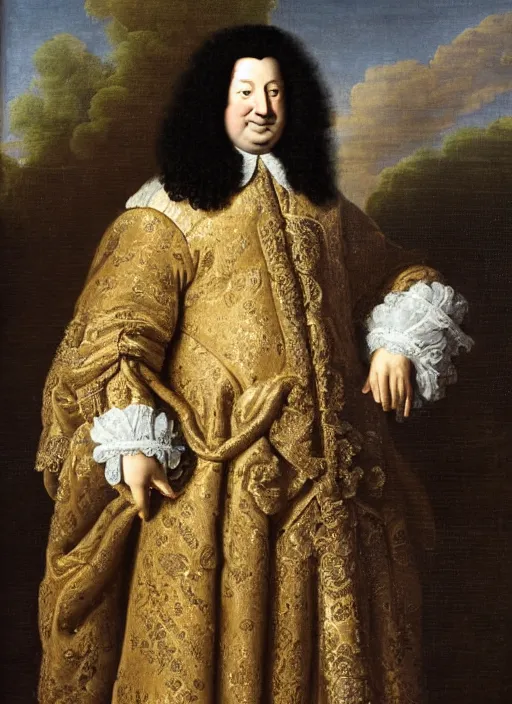 Image similar to portrait of Louis xiv of France in his coronation garb by hyacinths rigaurd