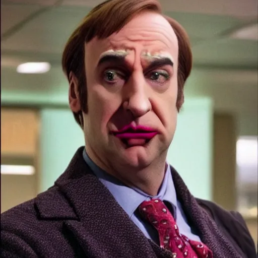 Image similar to saul goodman in joker makeup