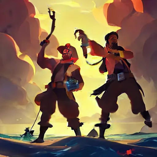 Image similar to painting treasure on sea of thieves game smooth median photoshop filter cutout vector, behance hd by jesper ejsing, by rhads, makoto shinkai and lois van baarle, ilya kuvshinov, rossdraws global illumination