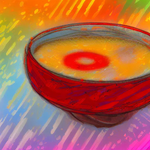 Prompt: a bowl of soup that is portal to another dimension as a digital art. in the style of henry asencio.