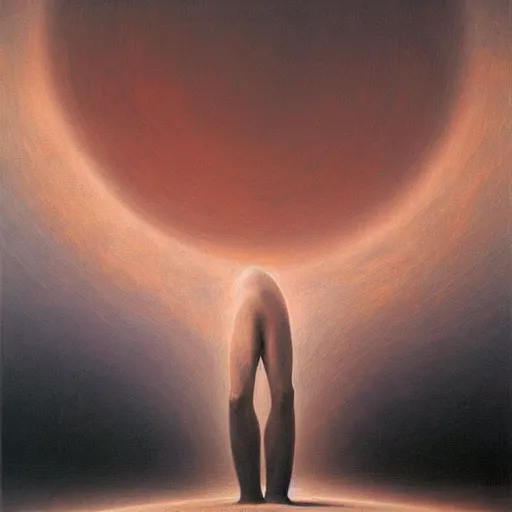 Prompt: the soul of universe by zdzisław beksinski, oil on canvas