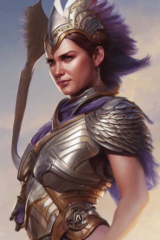 Image similar to amazon valkyrie athena, d & d, fantasy, portrait, highly detailed, headshot, digital painting, trending on artstation, concept art, sharp focus, illustration, art by artgerm and greg rutkowski and magali villeneuve