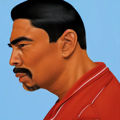 Prompt: a mexican man's face in profile, brown skin, white background, dynamic lighting, ultra detailed, 4 k, illustration, by kadir nelson, kehinde wiley, alice neel