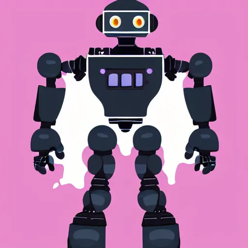 Image similar to killer robot, flat illustration