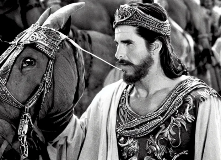 Image similar to film still of Christian Bale as Judah Ben-Hur in Ben Hur 1959