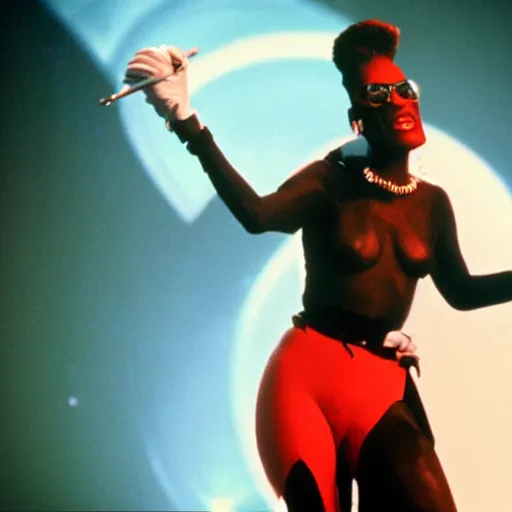 Image similar to grace jones as a space pirate