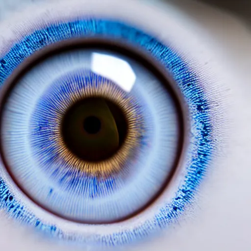 Prompt: macro 8 mm picture of one of the eyes of a blue eyed white adult male