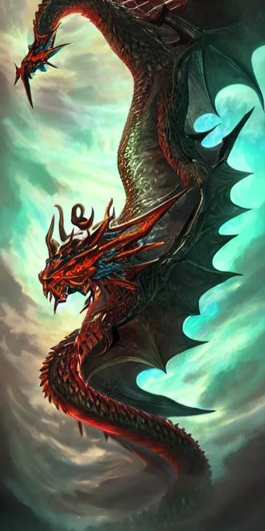 Image similar to draconic staff, dragon staff, ((((dragon)))) head on top of the staff, glowing draconic staff, epic fantasy style art, fantasy epic digital art, epic fantasy weapon art, hearthstone style art