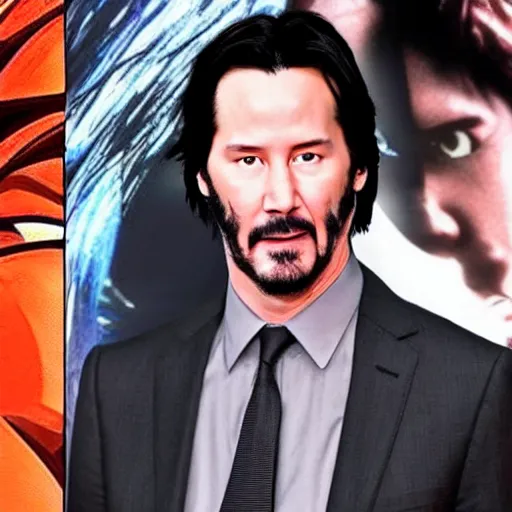 Prompt: keanu reeves portraying songoku in live action dragon ball movie