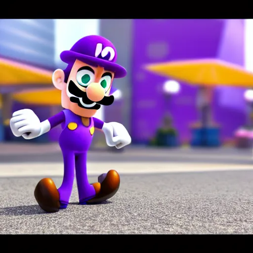Prompt: out of focus waluigi