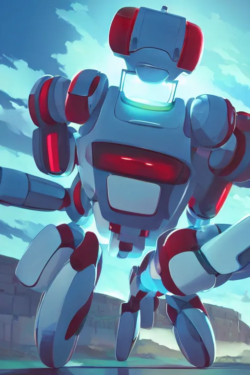 Image similar to metabots medabots medarotto medarot robot minimalist comics, behance hd by jesper ejsing, by rhads, makoto shinkai and lois van baarle, ilya kuvshinov, rossdraws global illumination ray tracing hdr radiating a glowing aura