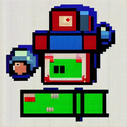 Prompt: cave story pixel art retro quote robot battle boss