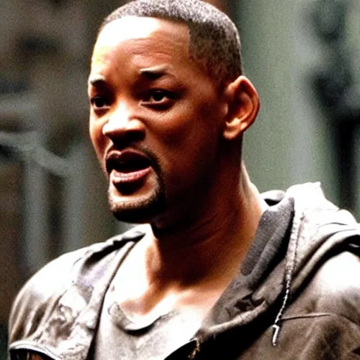 Prompt: Will Smith as a monster from the movie I am legend, realistic, photo, hyperdetailed