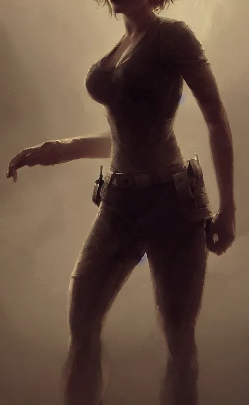 Prompt: scarlett johansson with an very long torso, possibly extra limbs, artgerm, intricate, detailed, volumetric lighting, digital painting, concept art, greg rutkowski