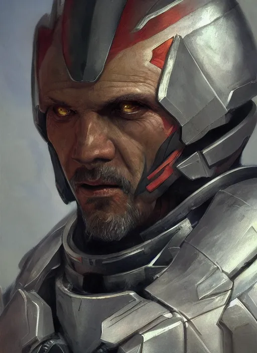 Prompt: closeup portrait biblical diabolical лукашенко in mass effect armor, by mikhail vrubel, by peter elson, muted colors, extreme detail, trending on artstation, 8 k