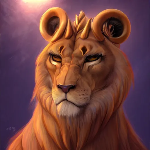 Prompt: portrait character design of an egyptian lion. deviantart adoptable, style of maple story and zootopia, portrait studio lighting by jessica rossier and brian froud and gaston bussiere