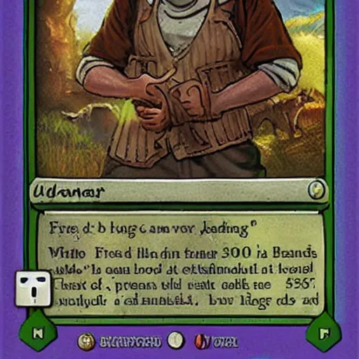 Prompt: ''Fred The Farmer'' Magic The Gathering Card