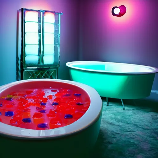 Image similar to a bathtub full of jello, cinematic lighting