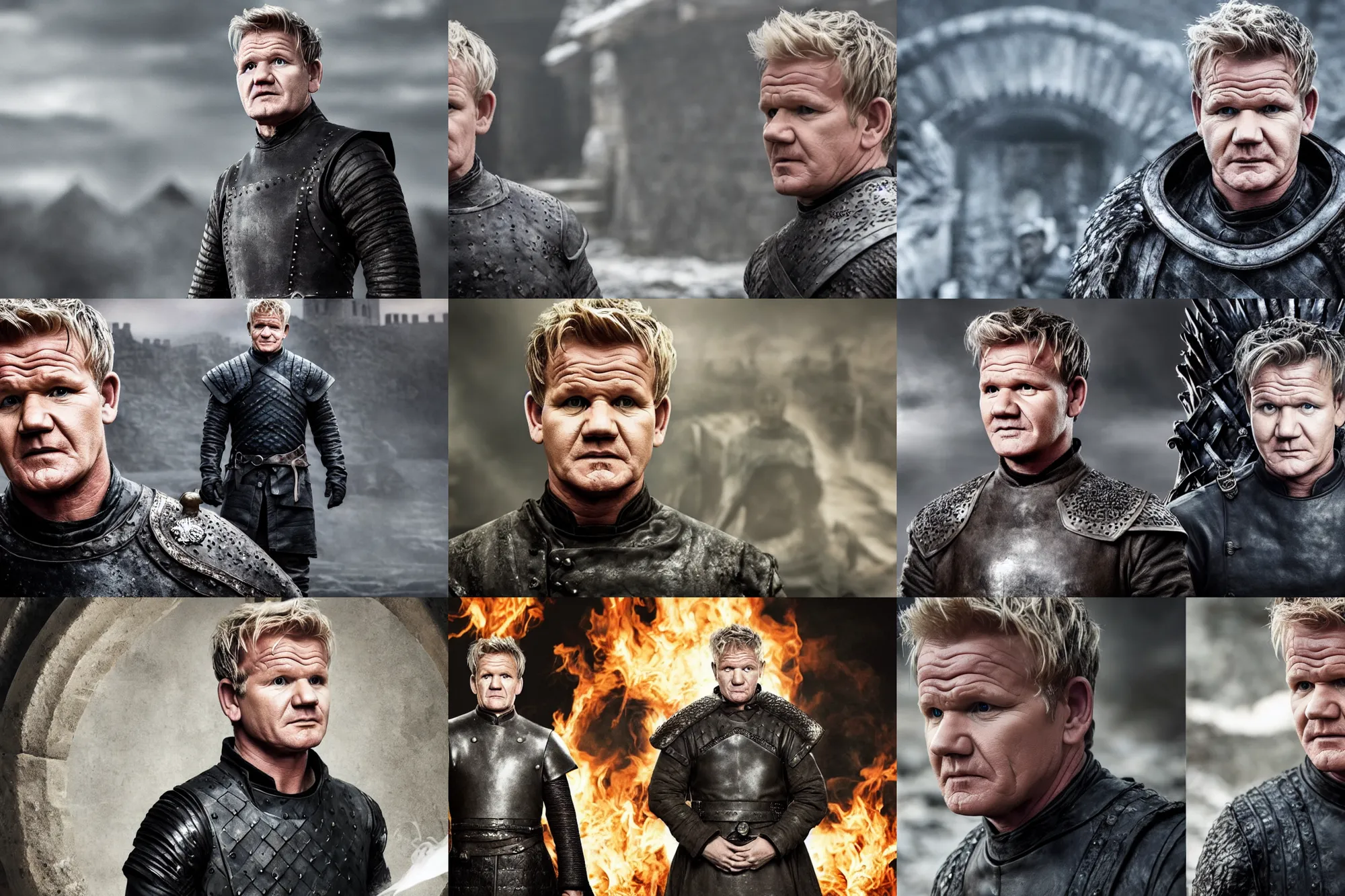 Prompt: gordon ramsay in game of thrones, still image from the tv series, upscaled to 4 k