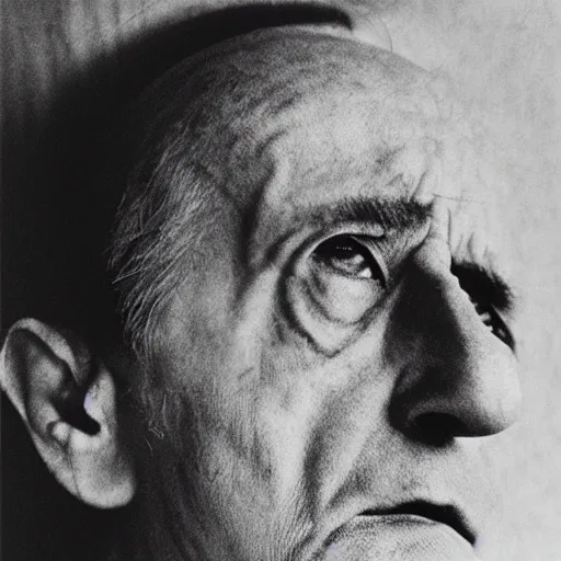 Image similar to a close - up mechanical portrait of marcel duchamp in the style of hito steyerl and shinya tsukamoto and irving penn