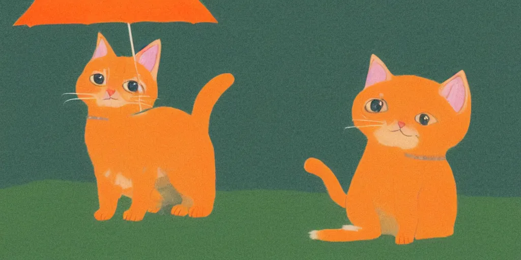 Image similar to an orange tabby kitten waiting in the rain in chuncheon by richard scarry