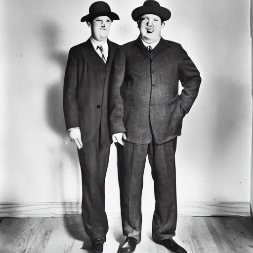 Image similar to boards of canada as laurel and hardy promotional photo