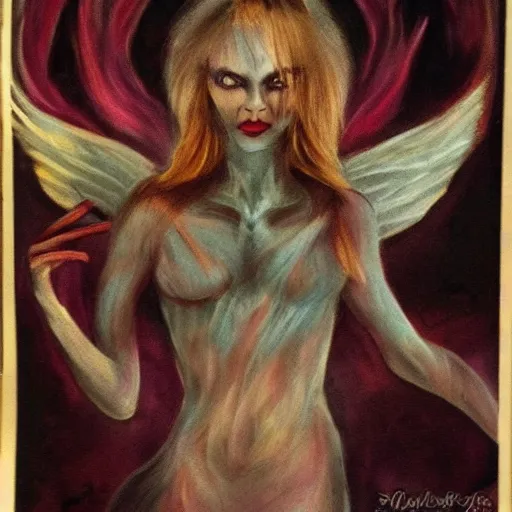 Image similar to half angel half demon hybrid