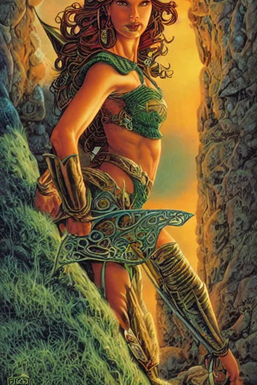 Image similar to A beautiful Elf woman by larry Elmore, Jeff easley and Boris Valejo and Julie Bell