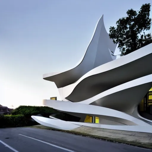 Image similar to house designed by zaha hadid