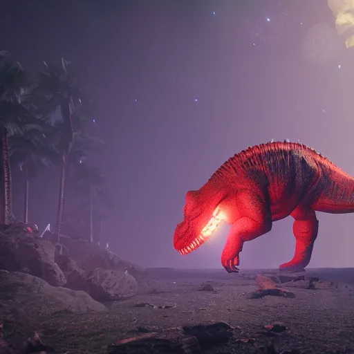 A nuclear tyrannosaurus, bioluminescence, epic | Stable Diffusion | OpenArt