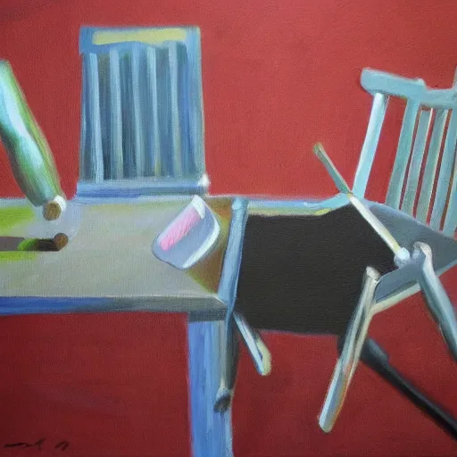 Prompt: painting of a chair, painted by elon musk