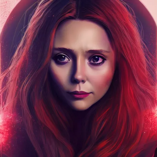 Image similar to Anime portrait of Elizabeth Olsen as Scarlet Witch, trending on artstation, artstationHD, artstationHQ, anime style, 4k, 8k