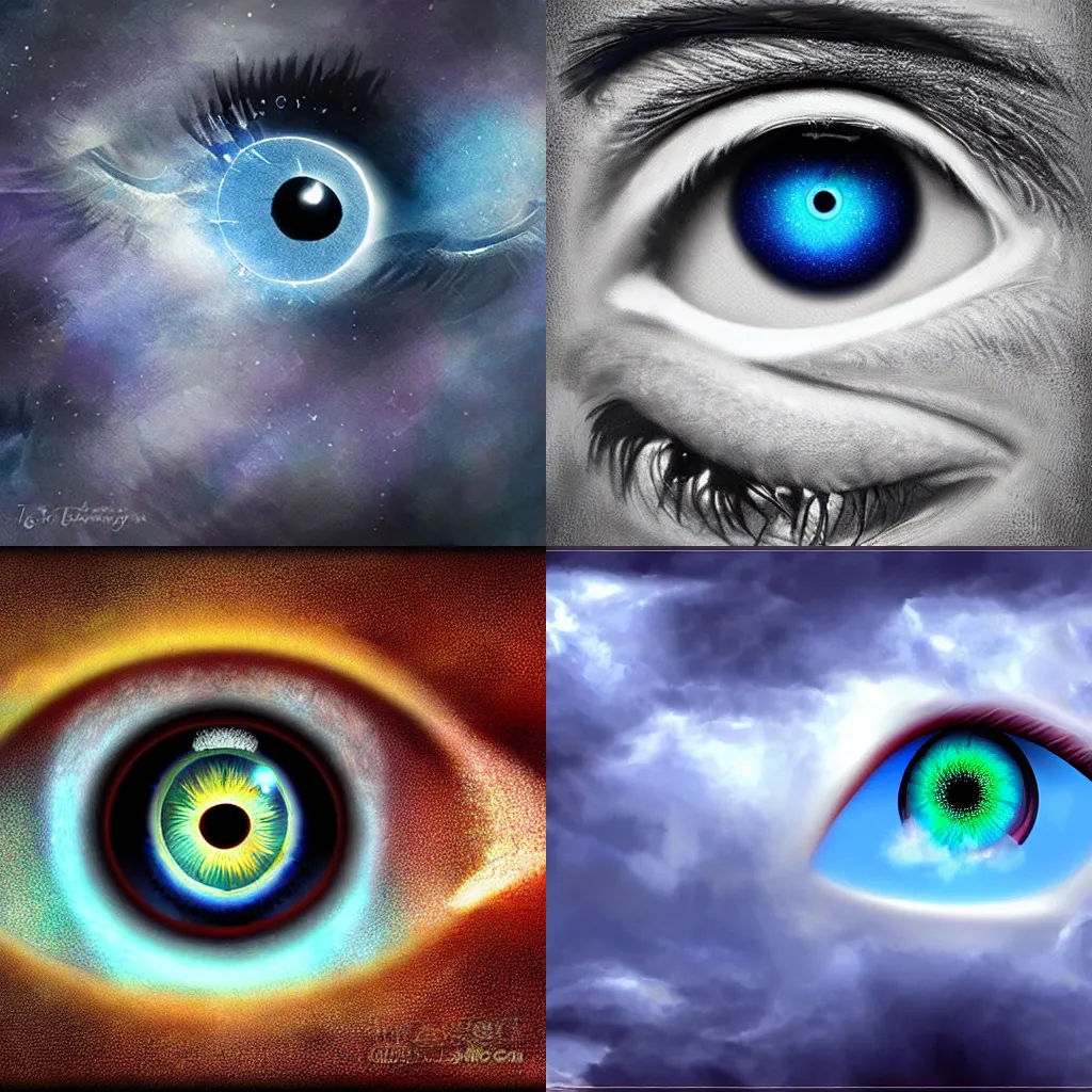 Prompt: an eye in the sky watching fantasy digital art