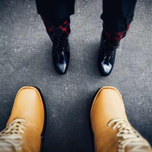 Prompt: a person wearing boots that are made from a Lamborghini , ultrafine detail, sharp focus