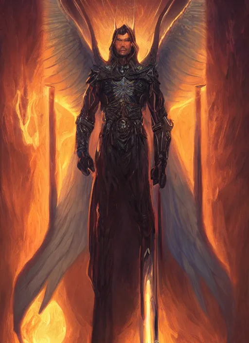 Image similar to digital _ painting _ of _ lucifer morningstar _ by _ filipe _ pagliuso _ and _ justin _ gerard _ symmetric _ fantasy _ highly _ detailed _ realistic _ intricate _ port