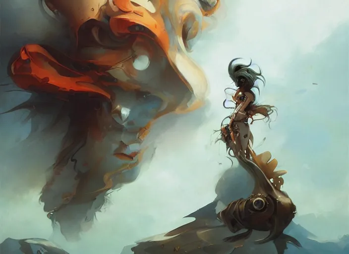 Image similar to an amazing piece of art by Peter Mohrbacher