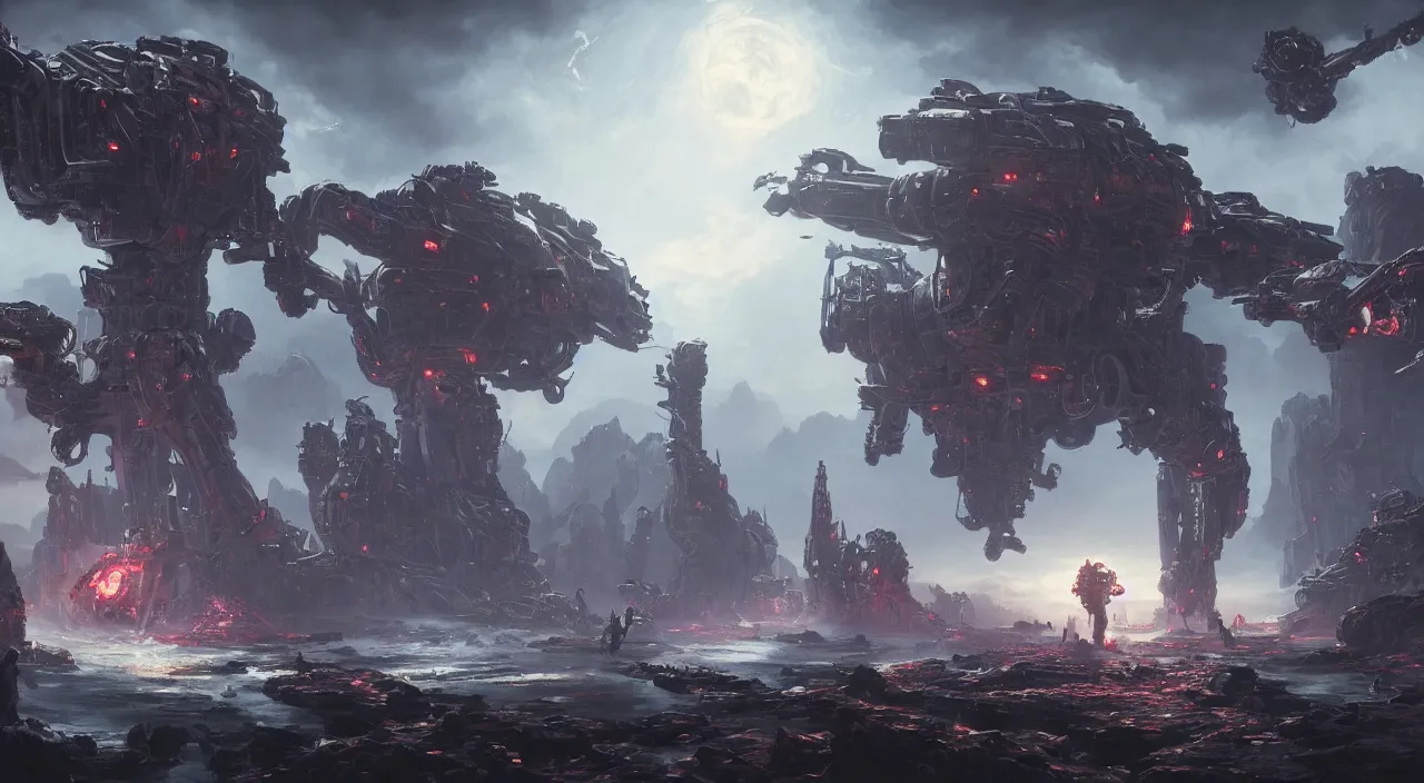 Image similar to a beautifully ultradetailed painting of the contra space war, monster, robot, bill rizer, by raphael lacoste, eddie del rio, greg rutkowski, 4 k, unreal engine