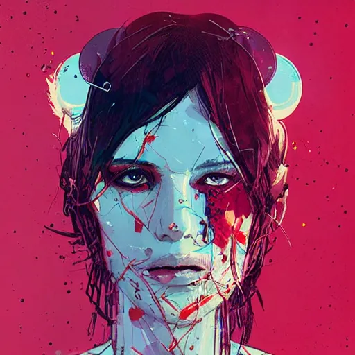 Prompt: a portrait of a character in a scenic environment by conrad roset, cyberpunk