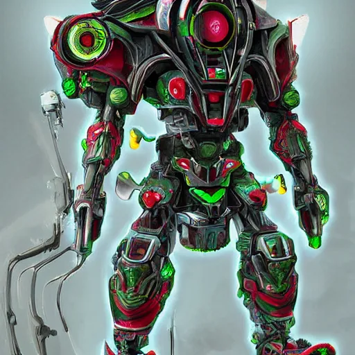 Prompt: Very very very very highly detailed sci-fi Watermelon war machine. Realistic Concept digital art in style of Hiromasa Ogura Gost in the shell, more watermelon a bit less war machine, epic dimensional light