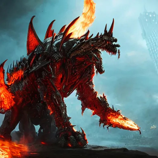 Prompt: 4k_unreal_engine_render_of_Deathwing_spreading_his_fire_in_a_epic_way_dynamic_lighting_stunning_visuals_cinematic_ultra_detailed_trending_on_art