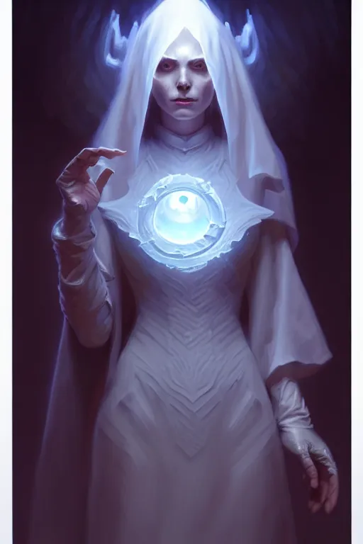 Image similar to alexey gurylev, ghostly ghost, mysterious, deep focus, d & d, fantasy, complex, elegant, highly detailed, digital painting, artstation, concept art, matte, clear focus, illustration, hearthstone, artgerm art, greg rutkovsky and alphonse mucha