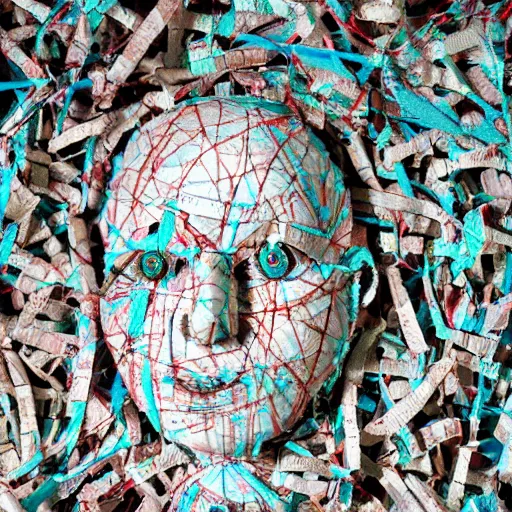 Image similar to consciousness emerging in artificial intelligence. canon 5 d 5 0 mm lens. papier - mache