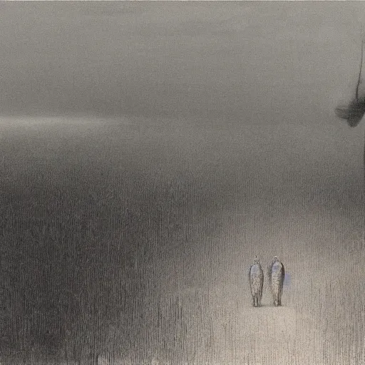 Prompt: after the war by Zdzisław Beksiński